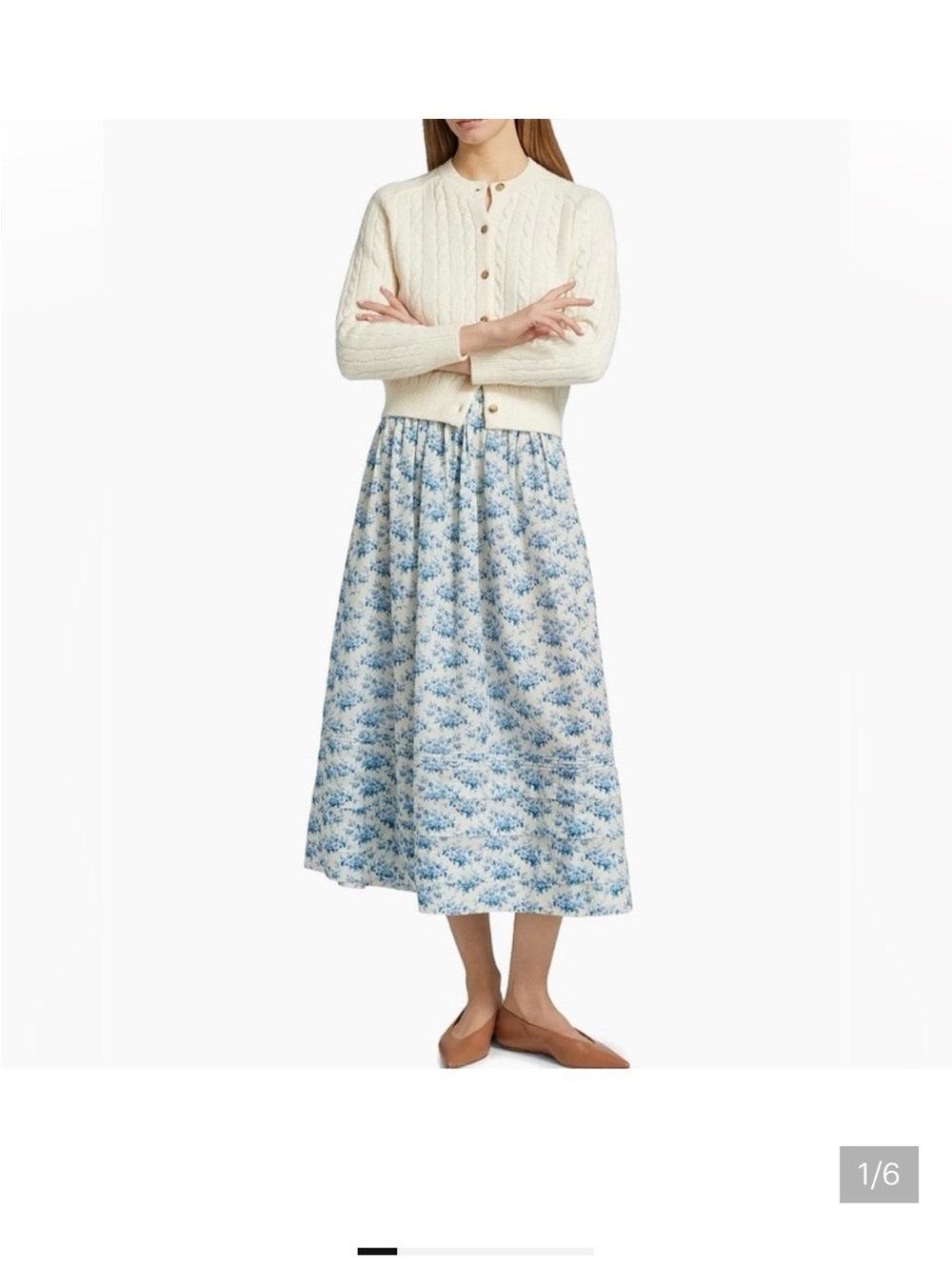 Doen marcie blue floral skirt NWT